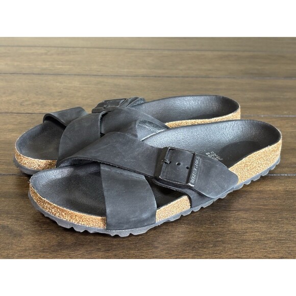 Birkenstock Siena II Sandal Women's Size 38 Narrow Black on Black Slide Sandal - Picture 1 of 8